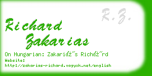 richard zakarias business card